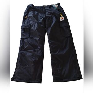 Pittsburgh Steelers NFL Windbreaker Track Team Pants X Large Lined 4 Pockets NEW